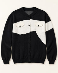 Black & White men's preloved button cardigan, VW-MS215