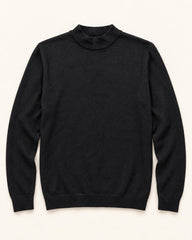 Black men's preloved mock-neck sweater, VW-MS222