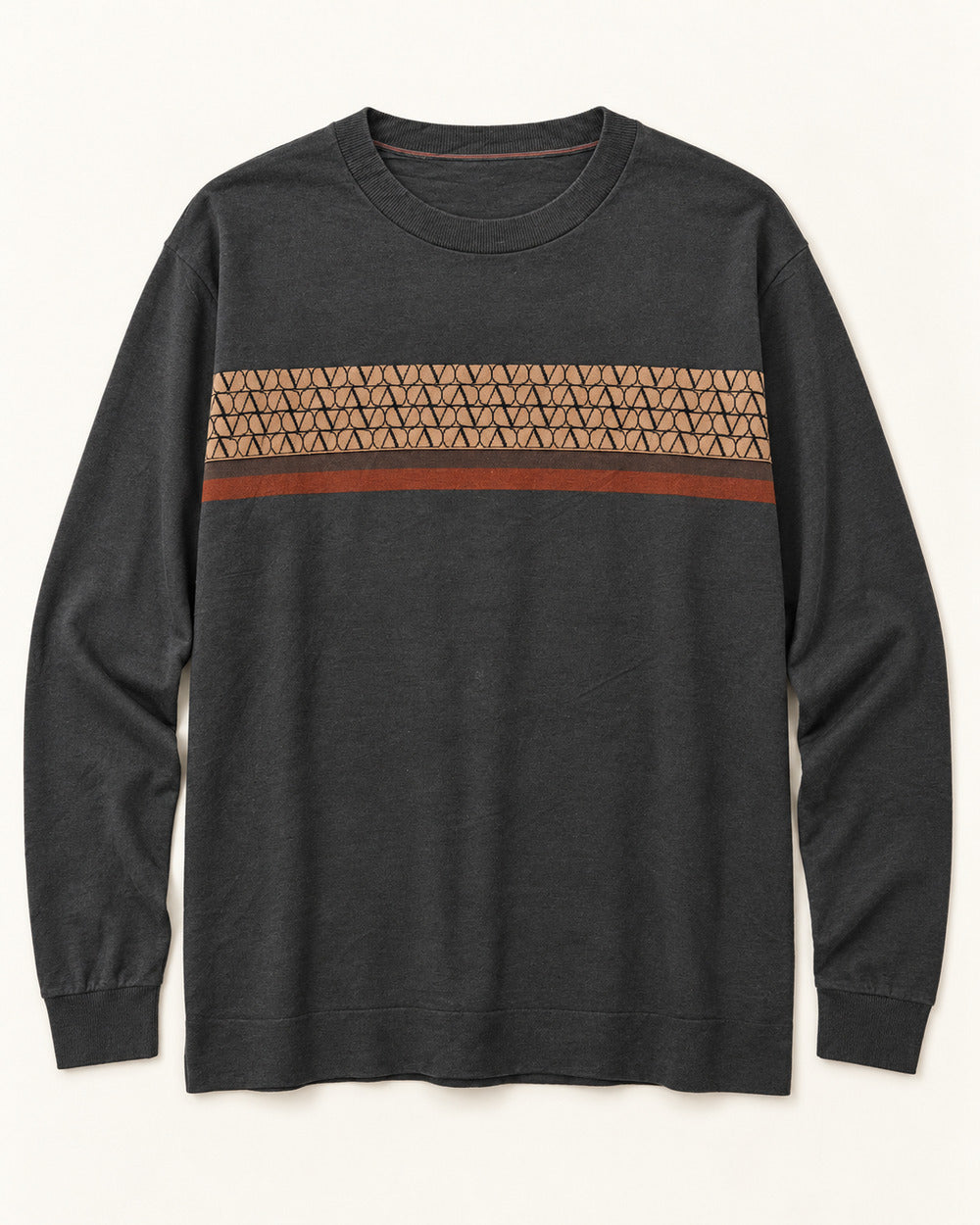 Charcoal & Rust men's preloved crew-neck sweatshirt, VW-MS243