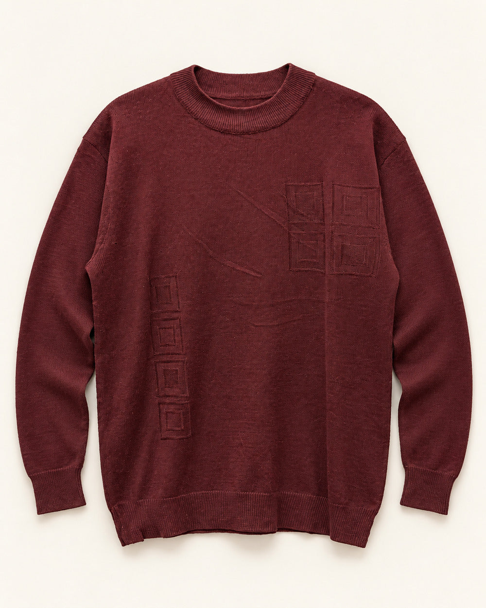 Burgundy men's preloved crew-neck sweater, VW-MS251