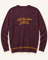 Burgundy & Black men's preloved crew-neck sweater, VW-MS264