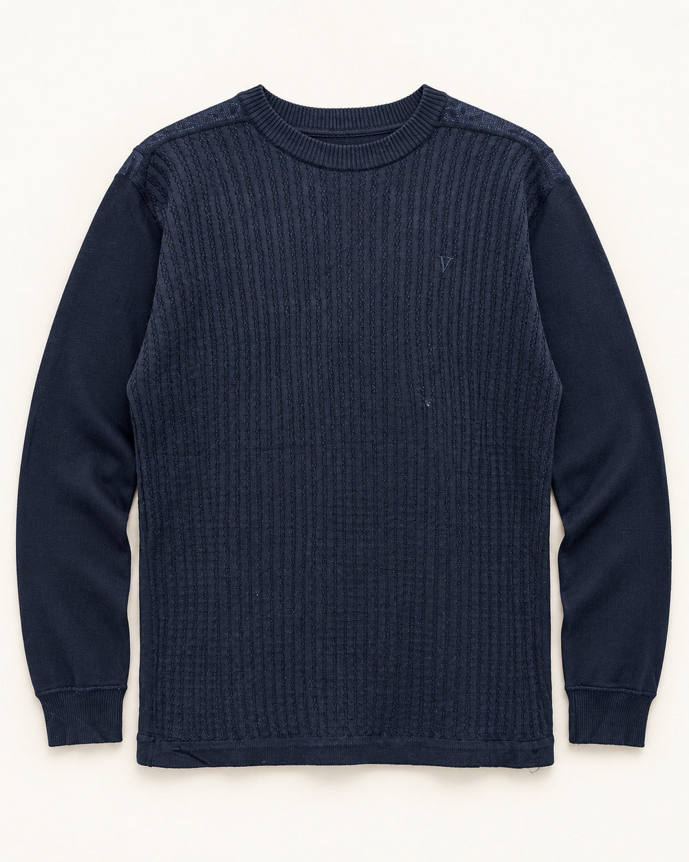 Navy men's preloved crew-neck sweater, VW-MS265