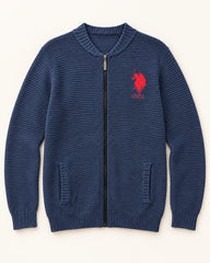 Royal Blue men's preloved zip cardigan, VW-MS278