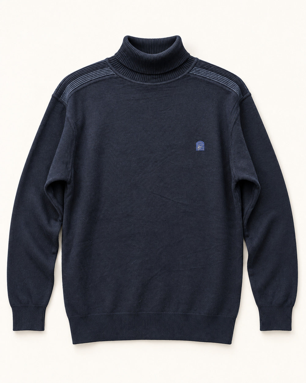 Navy men's preloved roll-neck sweater, VW-MS287