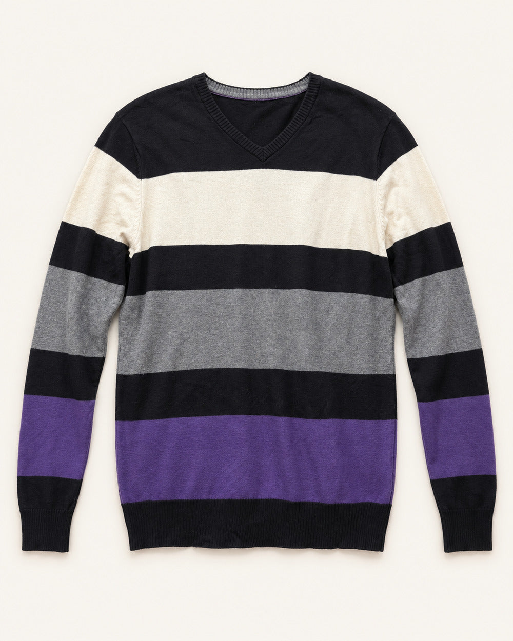 Black, White, Grey & Purple men's preloved sweater, VW-MS28