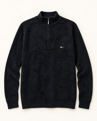 Black men's preloved quarter-zip sweatshirt, VW-MS292
