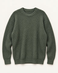 Olive Green men's preloved crew-neck sweater, VW-MS294