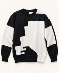 Black & White men's preloved crew-neck sweater, VW-MS301