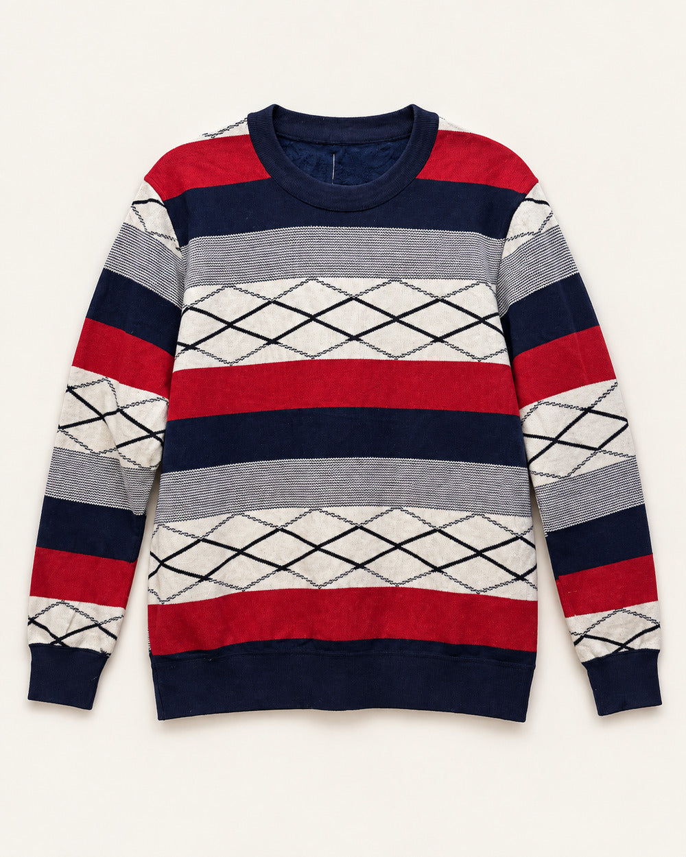 Navy, Red & Grey men's preloved sweater, VW-MS31