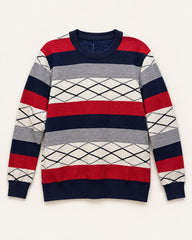 Navy, Red & Grey men's preloved sweater, VW-MS31