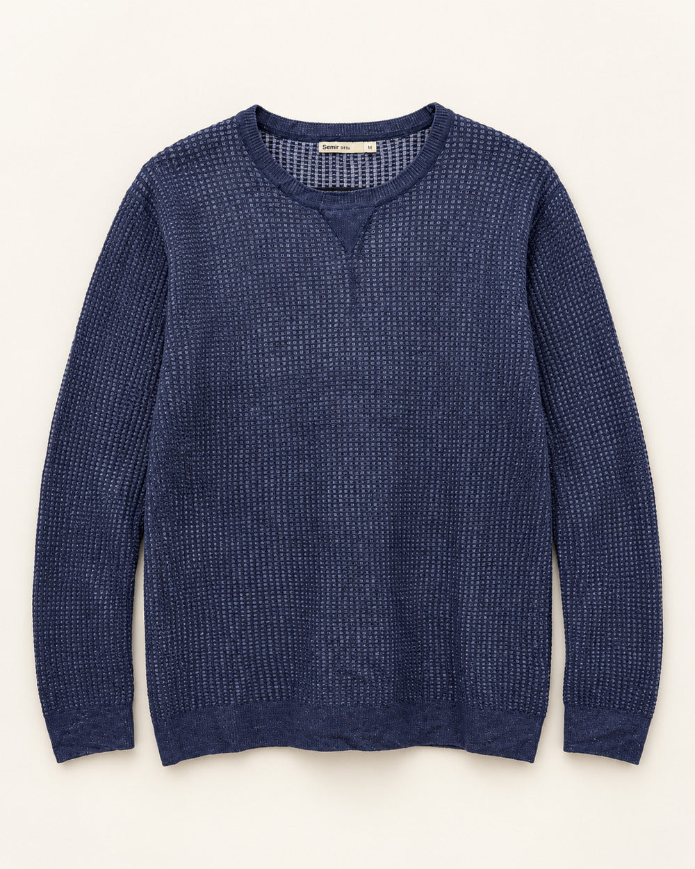Navy men's preloved crew-neck sweater, VW-MS327