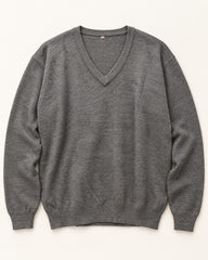 Grey men's preloved v-neck sweater, VW-MS330