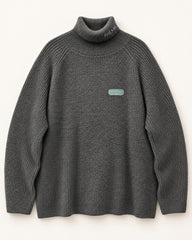 Charcoal men's preloved roll-neck sweater, VW-MS331