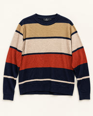 Navy, Beige & Rust men's preloved sweater, VW-MS82