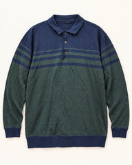 Navy & Green men's preloved polo sweater, VW-MS94