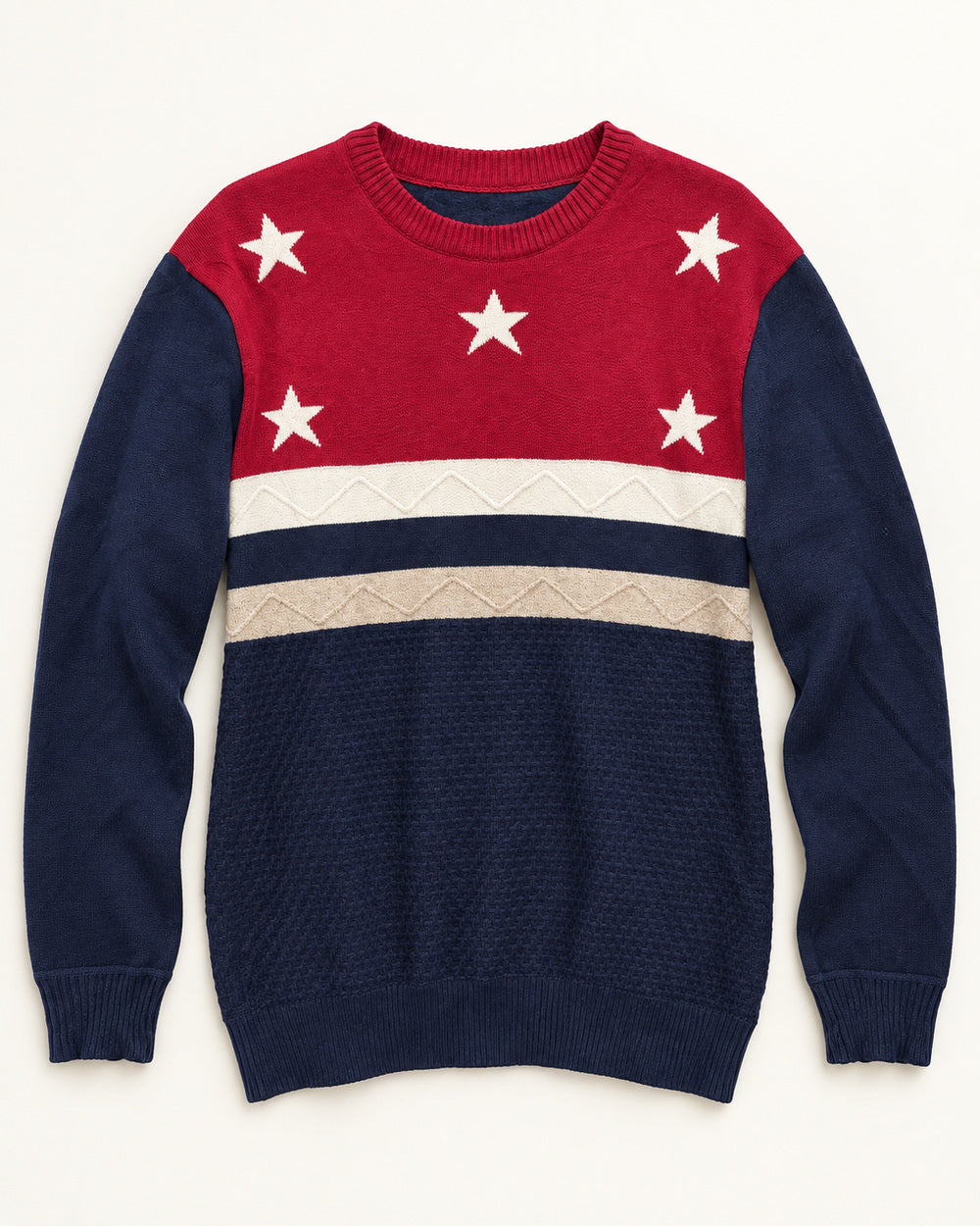 Red & Navy men's preloved sweater, VW-MS95