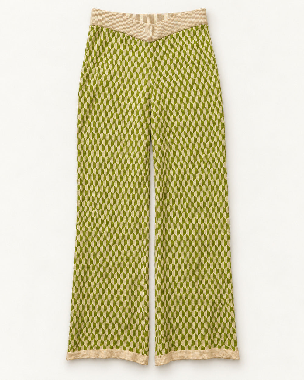 Lime & Beige women's preloved winter bottoms, VW-TR148