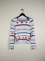UK Imported secondhand Winter Crop Tops - Holister brand, White Polyester, Premium Plus condition, for Women - Online Thrift Store Peshawar Pakistan