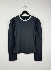 Winter Crop Tops | Shein | Preloved Branded | Black Cotton + Polyester | Premium | OTS Thrift Store Karachi Pakistan