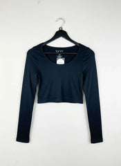 Secondhand Branded Winter Crop Tops by Primark, Black Nylon fabric, Premium condition, for Women - Online Thrift Shop Karachi Pakistan