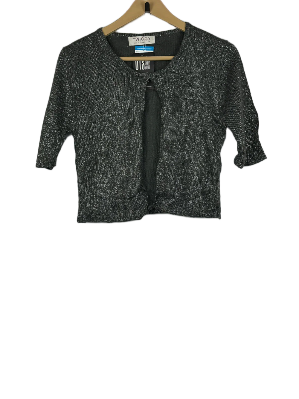 Winter Crop Tops | Twiggy | Preloved Branded | Grey Acrylic | Premium | OTS Thrift Store Islamabad Pakistan