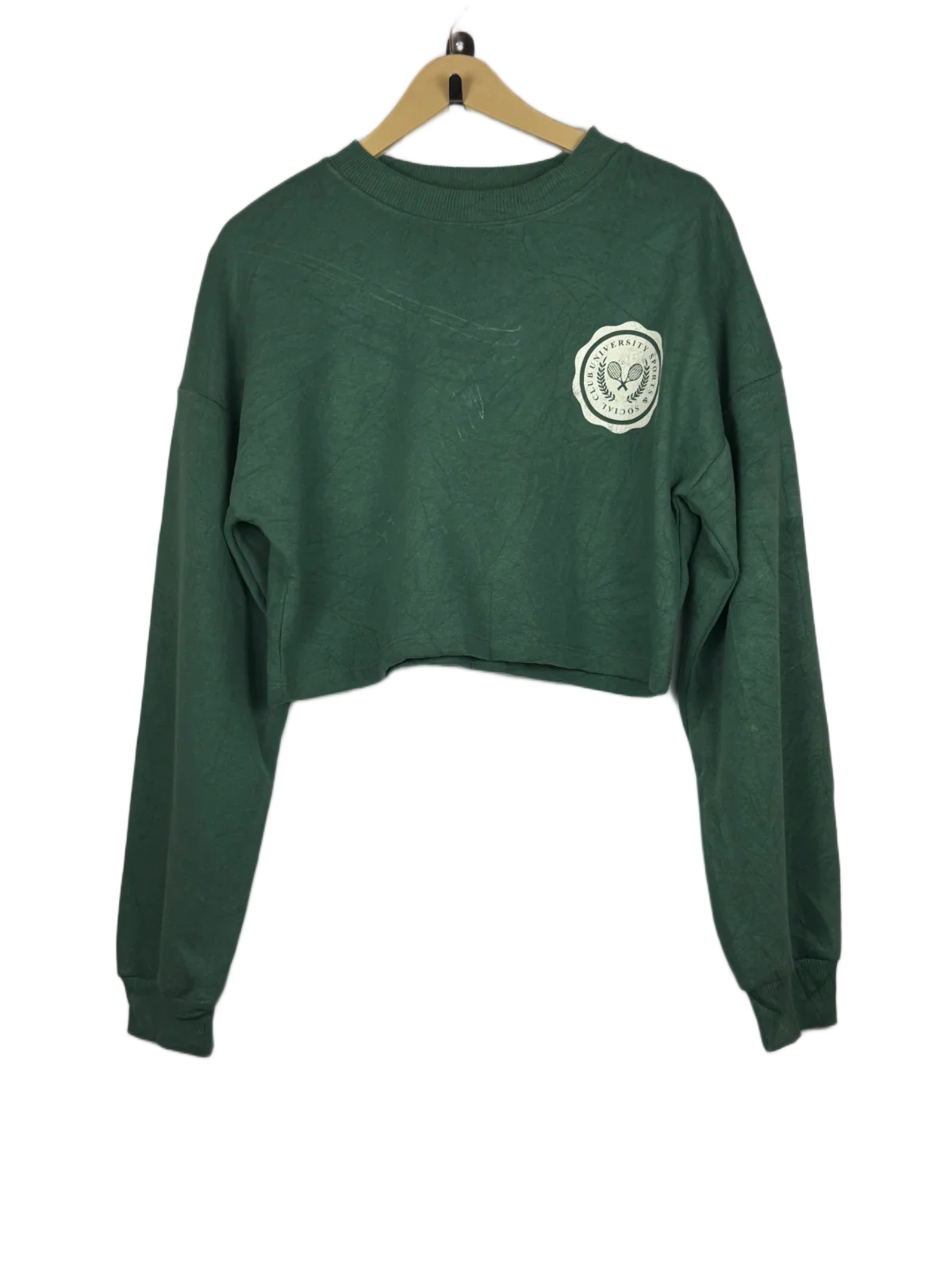 Shop Excellent Winter Crop Tops by Primark | Preloved Branded Clothes | Green Cotton | Women | OTS Thrift Store Karachi Pakistan