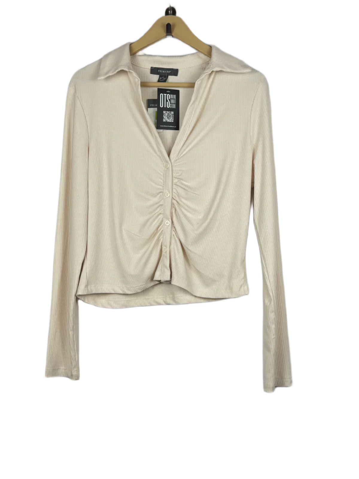 Secondhand Branded Winter Crop Tops by Primark, offWhait Polyester fabric, Premium Plus condition, for Women - Online Thrift Shop Karachi Pakistan
