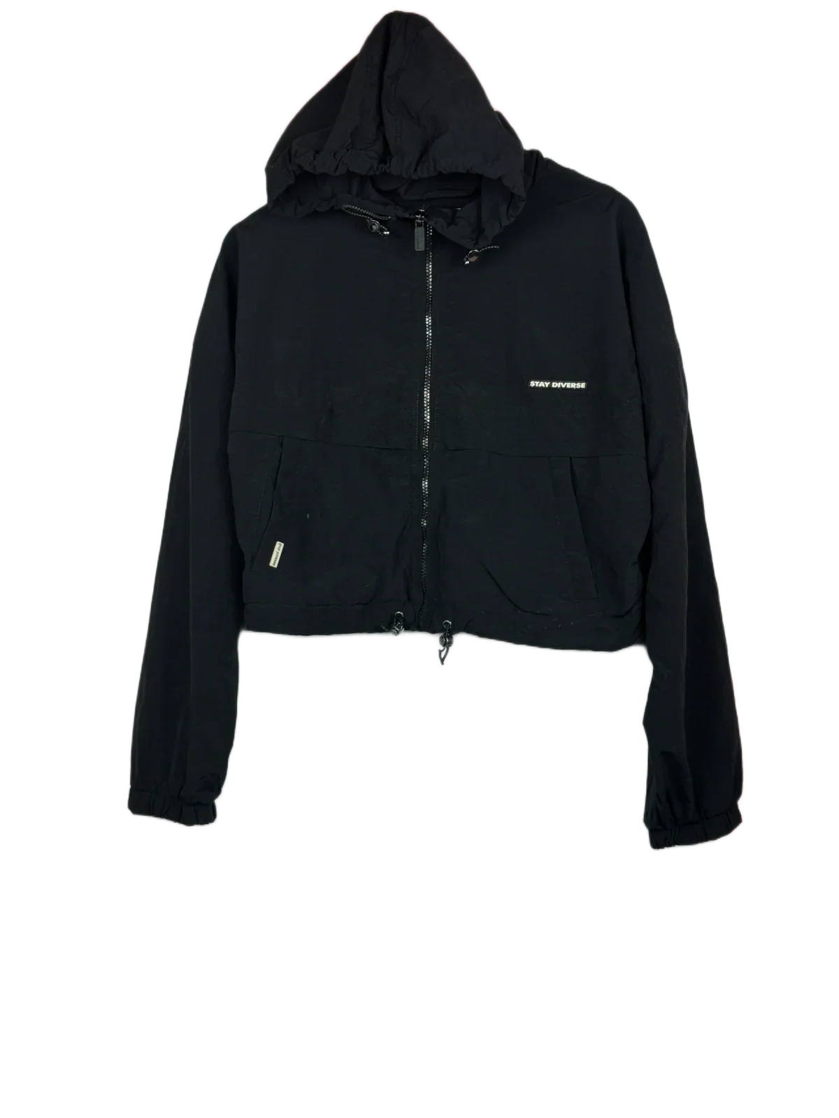 Secondhand Branded Winter Crop Tops by Bershka, Black Polyester fabric, Premium condition, for Women - Online Thrift Shop Peshawar Pakistan