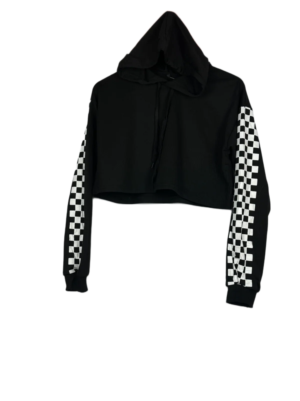 Secondhand Branded Winter Crop Tops by Shein, Black Polyester + Cotton fabric, Premium condition, for Women - Online Thrift Shop Lahore Pakistan
