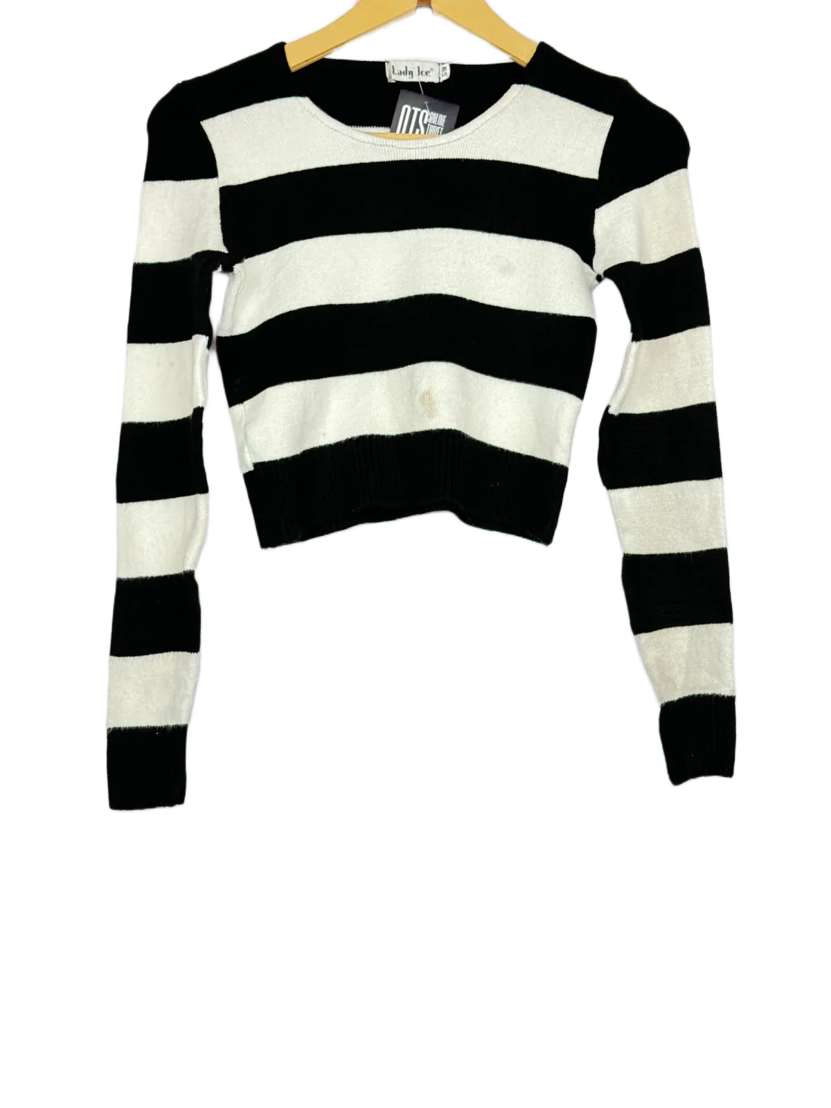 Secondhand Branded Winter Crop Tops by Lady Ice, Black & White Polyester fabric, Excellent condition, for Women - Online Thrift Shop Karachi Pakistan