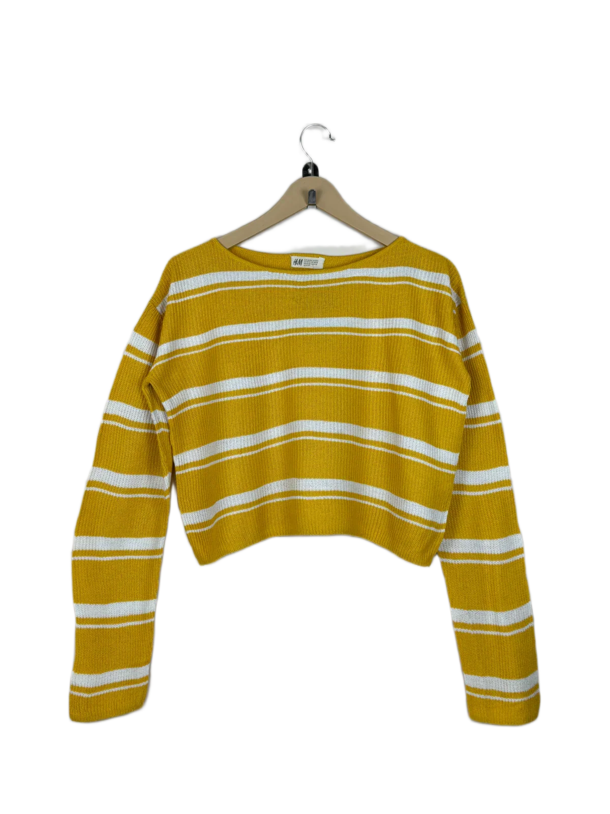 Excellent Condition Winter Crop Tops | Preloved H&M | Mustered Acrylic | Thrift Shop for Women Islamabad Pakistan | OTS