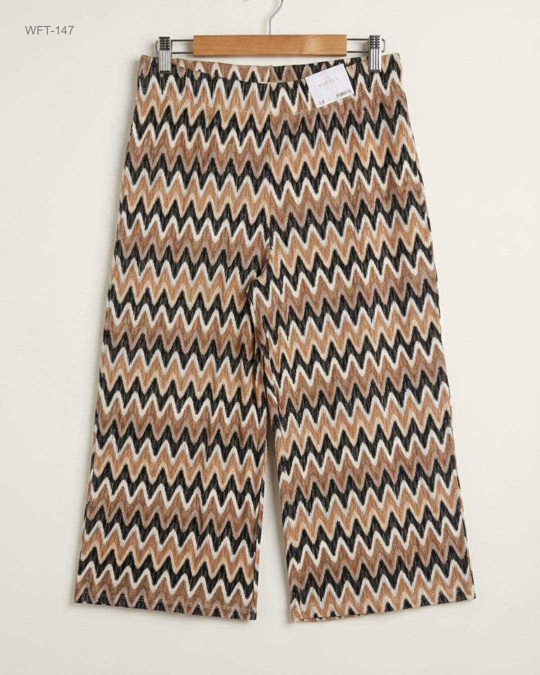Women Flapper Trouser | Papaya | Preloved Branded | Brown Polyester | Premium Plus | OTS Thrift Store Karachi Pakistan