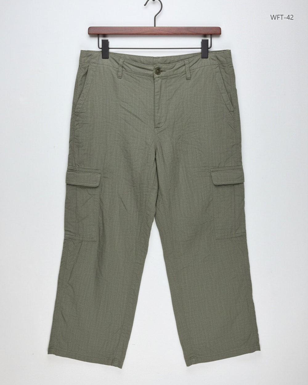 Shop Premium Women Flapper Trouser by Per Una | Preloved Branded Clothes | Green Cotton | Womens | OTS Thrift Store Peshawar Pakistan