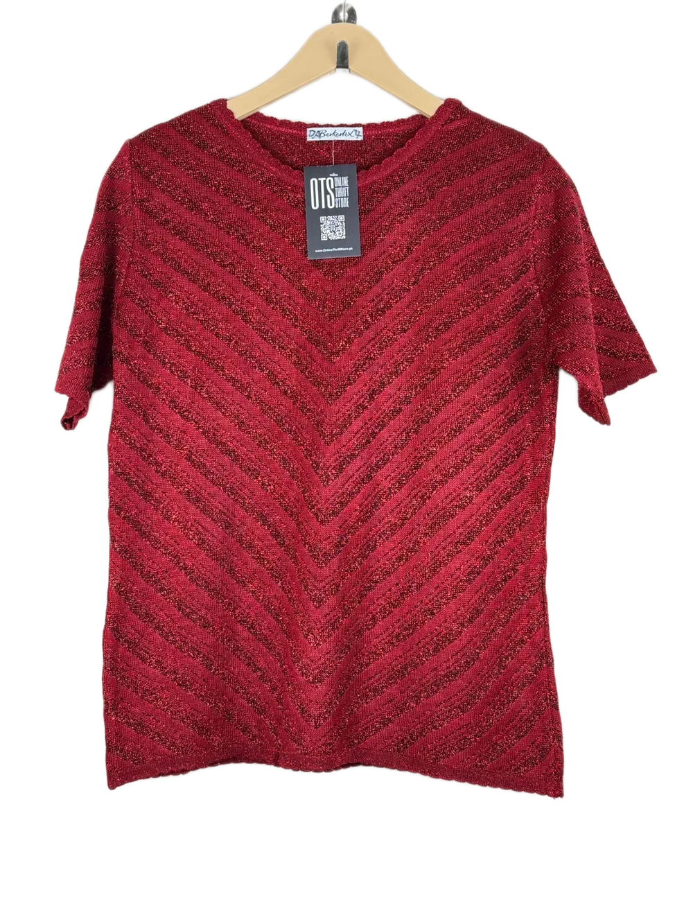 Winter Knitted Tops | Berkertex | Preloved Branded | Maroon Acrylic | Premium | OTS Thrift Store Peshawar Pakistan