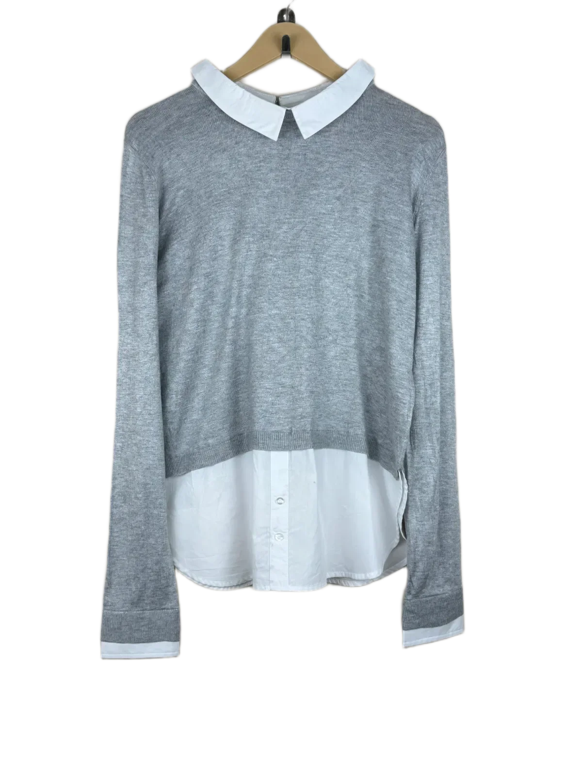 Preloved Premium Winter Knitted Tops by Atmosphere, Gray Viscose for Women - OTS Thrift Shop Lahore Pakistan