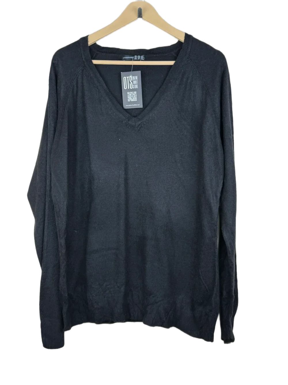 Shop Premium Winter Knitted Tops by Atmosphere | Preloved Branded Clothes | Black Acrylic | Women | OTS Thrift Store Lahore Pakistan