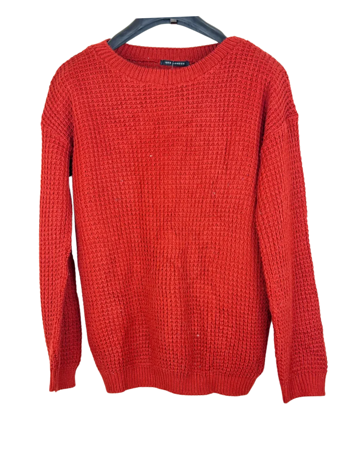Winter Knitted Tops | QED London | Preloved Branded | Red Wool | Premium Plus | OTS Thrift Store Karachi Pakistan