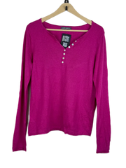 Preloved Good Winter Knitted Tops by Laura Ashley, Maroon Viscose for Women - OTS Thrift Shop Karachi Pakistan