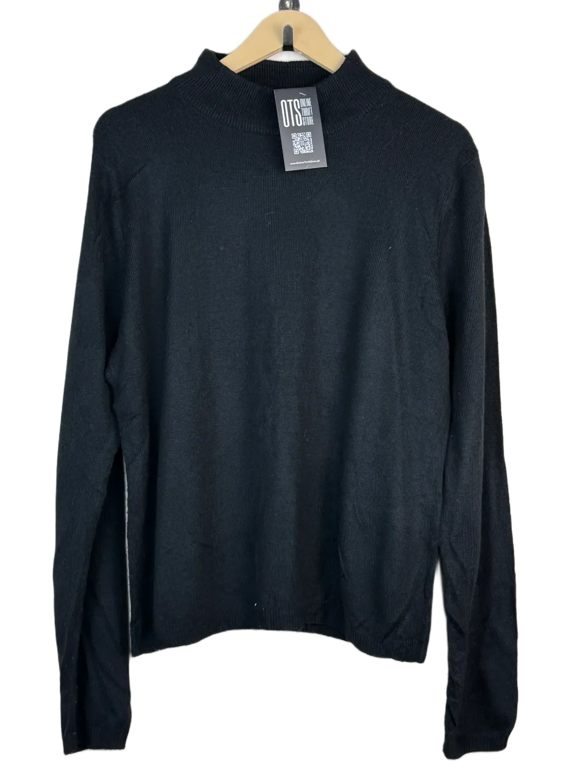 Shop Premium Winter Knitted Tops by Matalan | Preloved Branded Clothes | Black Acrylic | Women | OTS Thrift Store Islamabad Pakistan