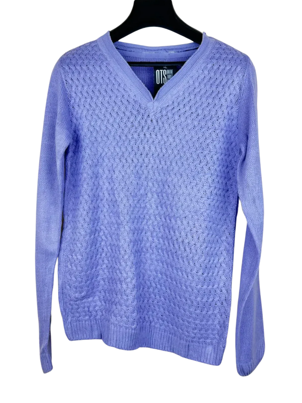 Shop Premium Plus Winter Knitted Tops by Unknown | Preloved Branded Clothes | Purple Cotton | Women | OTS Thrift Store Peshawar Pakistan