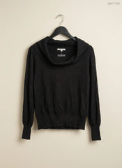 UK Imported secondhand Winter Knitted Tops - Marks & Spencer brand, Black viscose, Premium condition, for Women - Online Thrift Store Karachi Pakistan