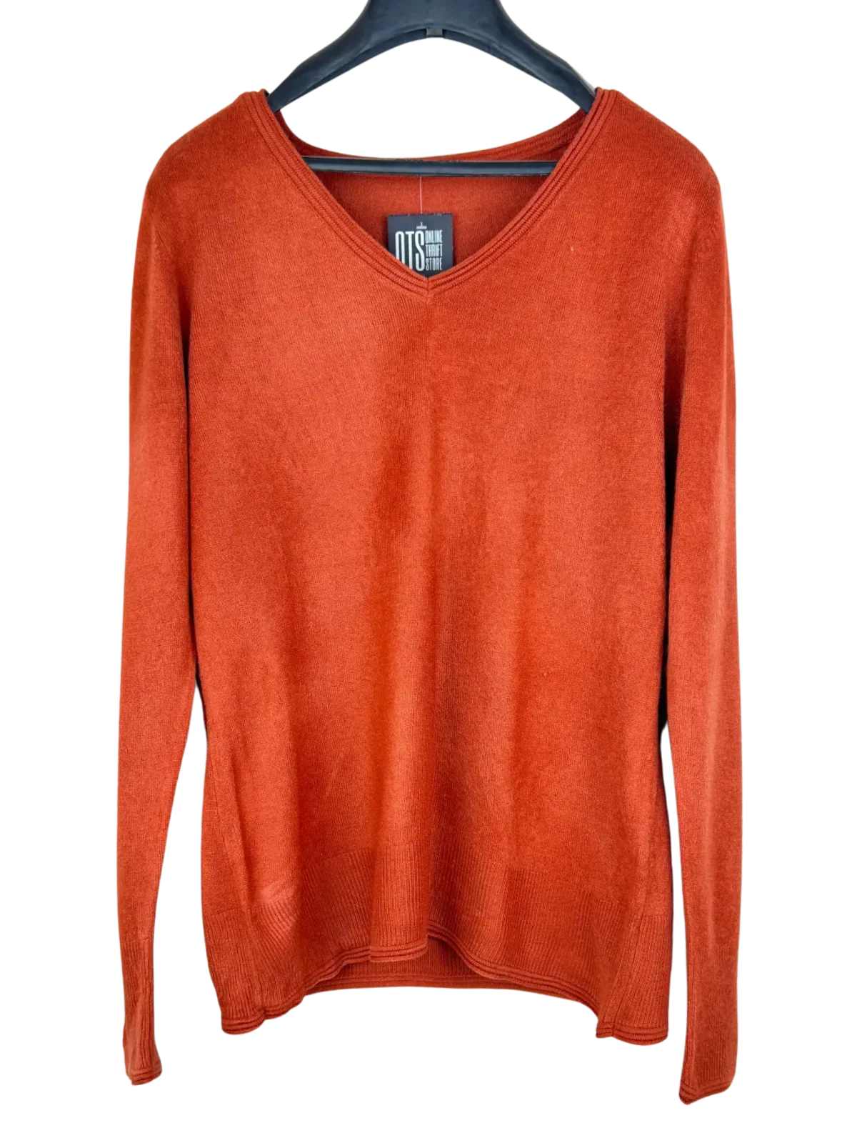 Shop Premium Plus Winter Knitted Tops by Unknown | Preloved Branded Clothes | Orange Acrylic | Women | OTS Thrift Store Lahore Pakistan