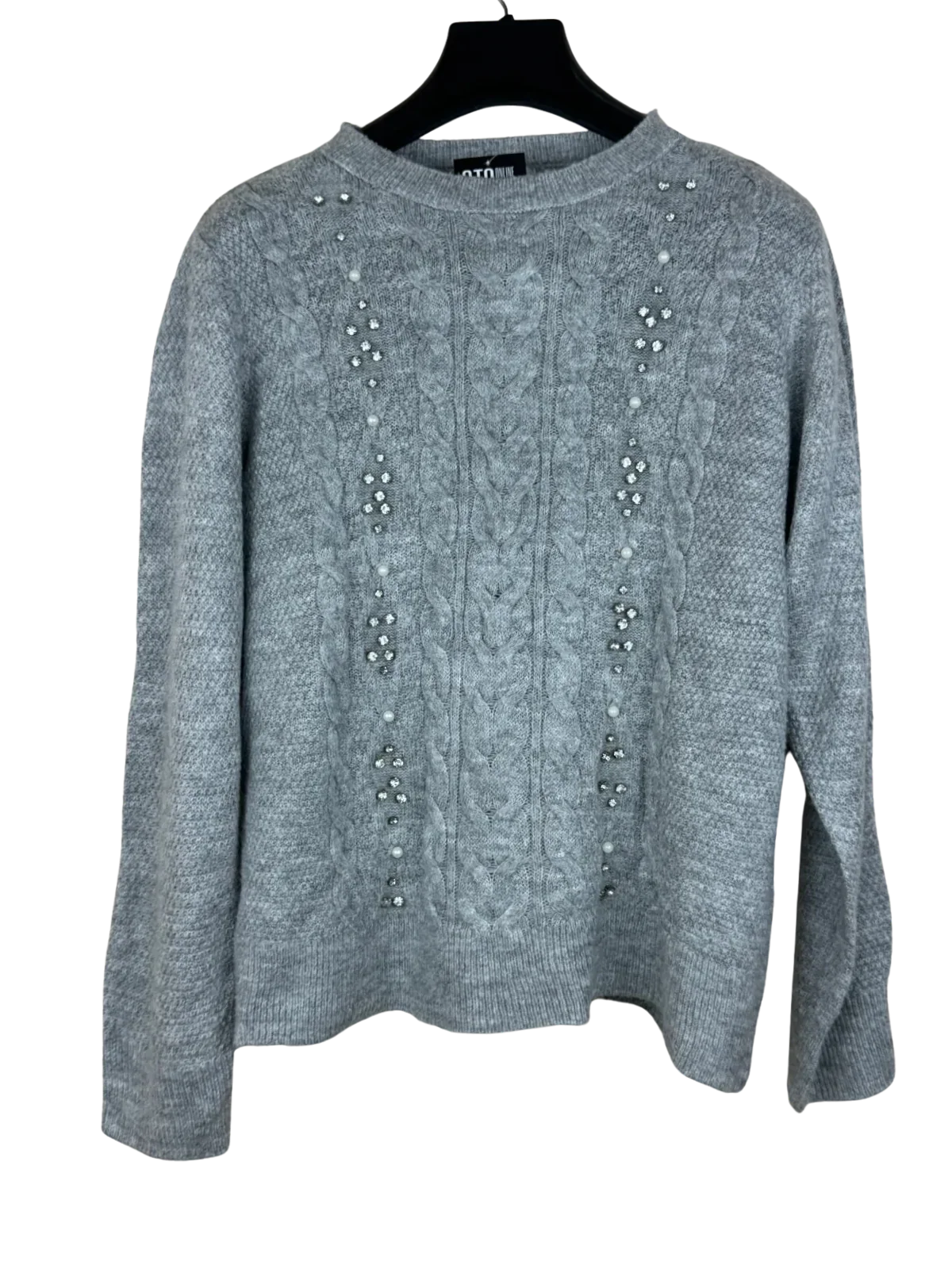 Preloved Premium Winter Knitted Tops by Papaya, Grey Acrylic for Women - OTS Thrift Shop Karachi Pakistan