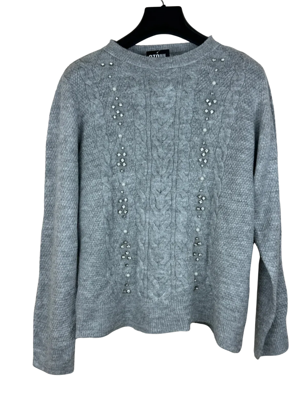 Preloved Premium Winter Knitted Tops by Papaya, Grey Acrylic for Women - OTS Thrift Shop Karachi Pakistan