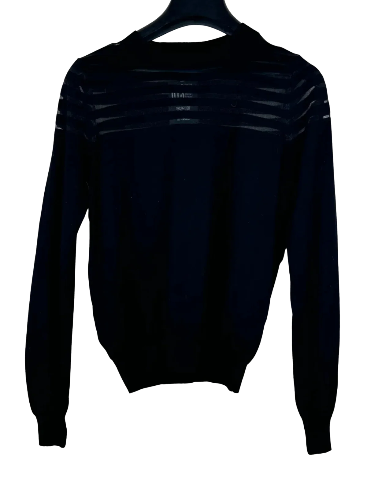 Shop Good Winter Knitted Tops by Mango | Preloved Branded Clothes | Black Viscose | Women | OTS Thrift Store Lahore Pakistan