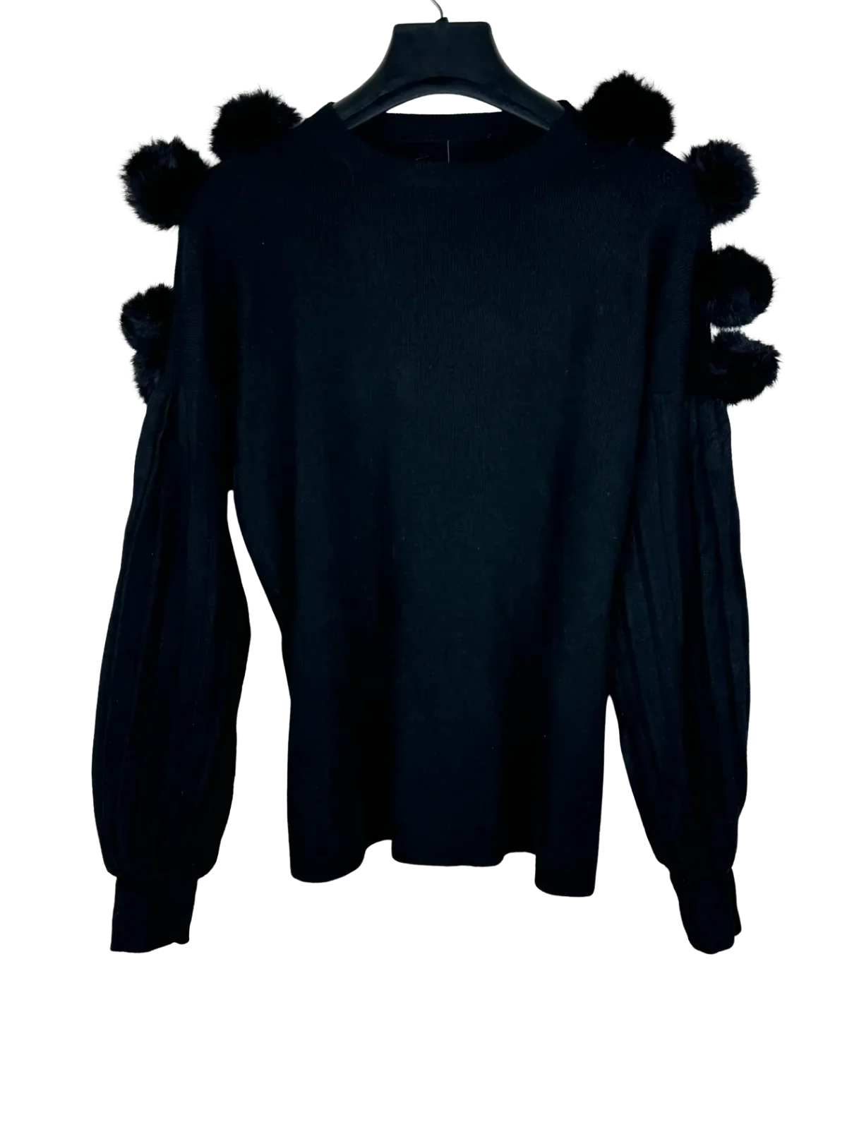 UK Imported secondhand Winter Knitted Tops - Unknown brand, Black Nylon, Premium Plus condition, for Women - Online Thrift Store Karachi Pakistan