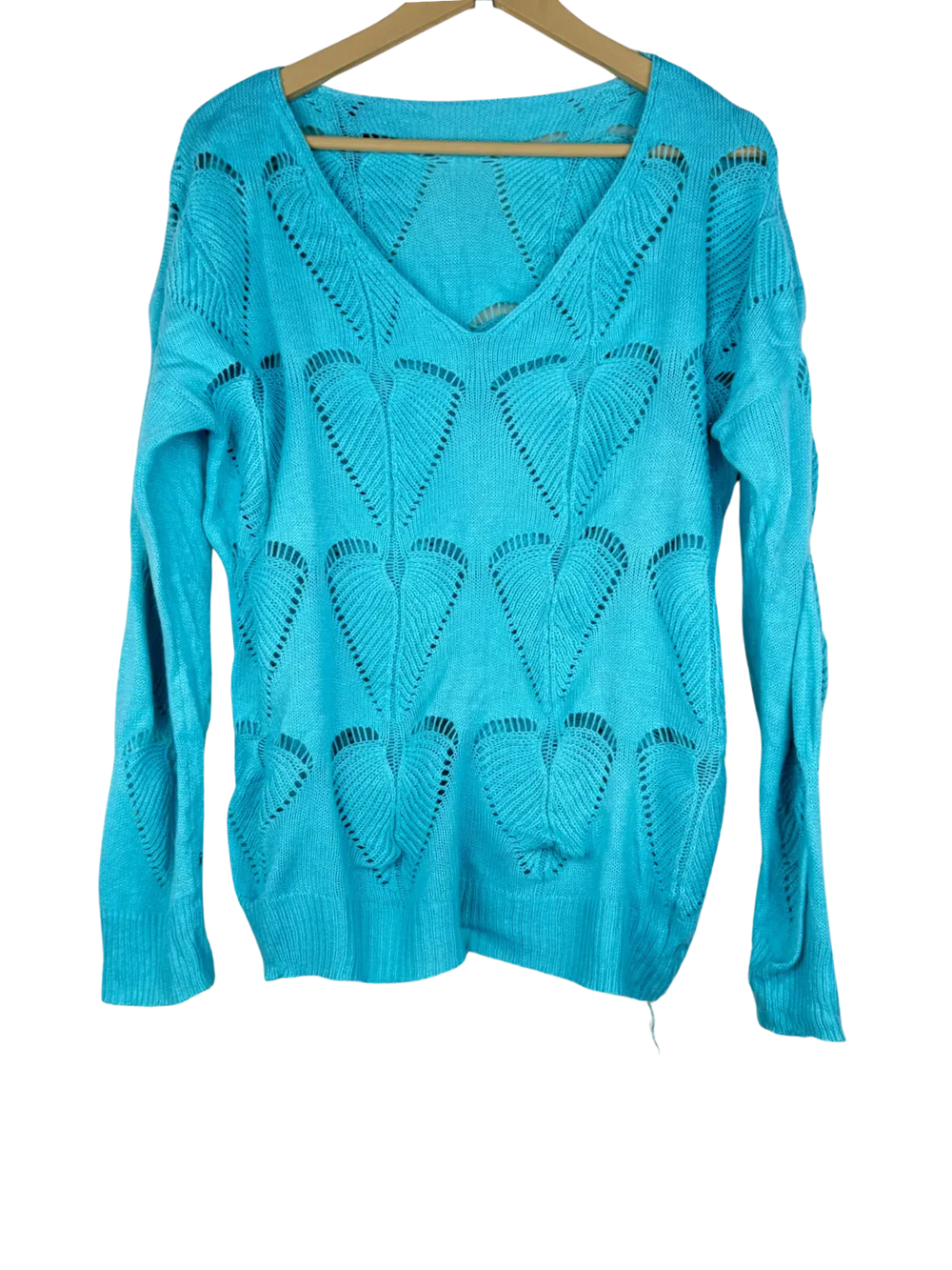 Shop Good Winter Knitted Tops by Unknown | Preloved Branded Clothes | LightGreen Polyester | Women | OTS Thrift Store Peshawar Pakistan