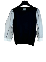 Secondhand Branded Winter Knitted Tops by ZOE, Black Viscose fabric, Premium Plus condition, for Women - Online Thrift Shop Lahore Pakistan