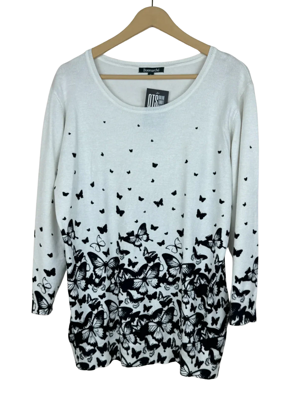 Premium Plus Condition Winter Knitted Tops | Preloved Bonmarché | White Viscose | Thrift Shop for Women Karachi Pakistan | OTS