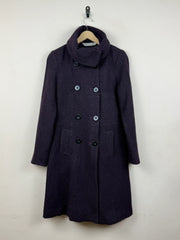 Preloved Premium Women's Winter Long Coat by New Look, Purple Wool for Women - OTS Thrift Shop Islamabad Pakistan